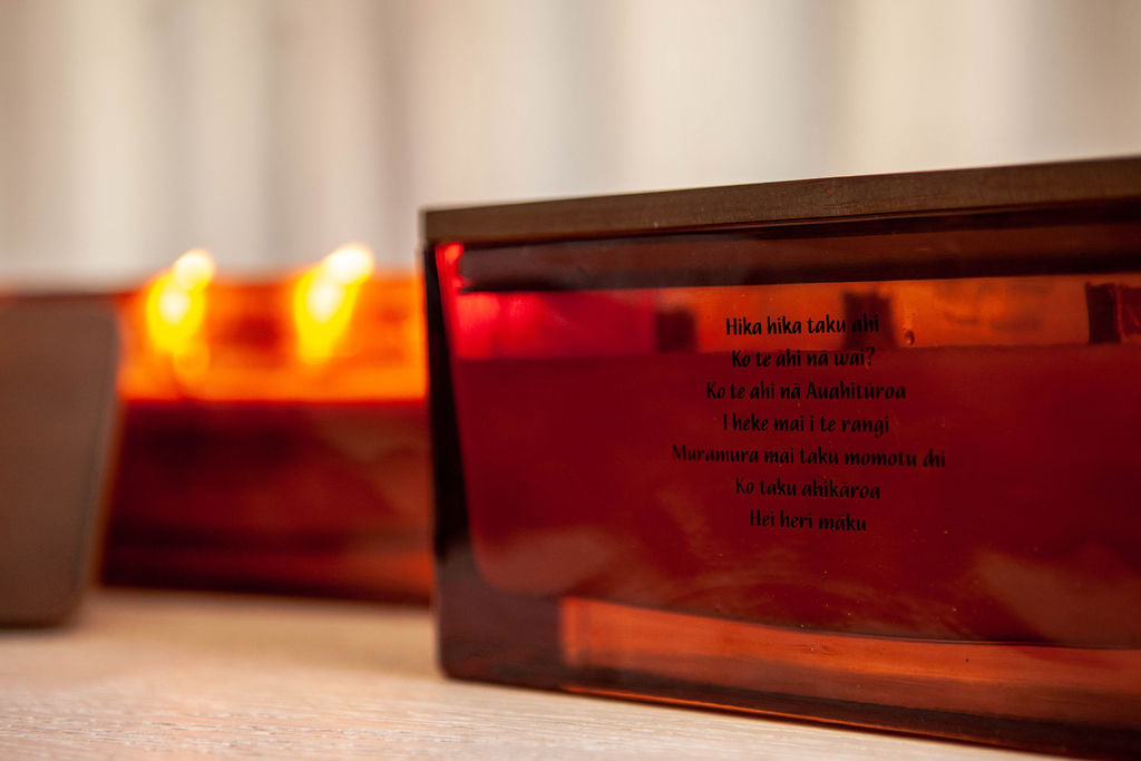 Mōmotu ahi - Firebrand - Personalised Candle